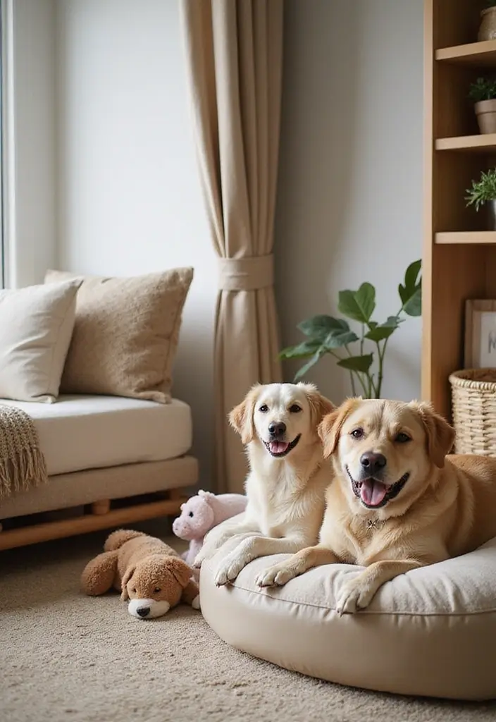 25+ Bedroom Corner Ideas That Use Space Beautifully 15 25+ Bedroom Corner Ideas That Use Space Beautifully - 15. Corner Pet Retreat