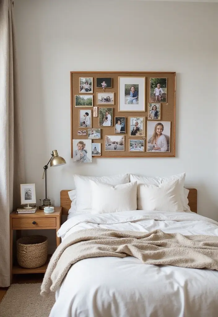 25+ Bedroom Corner Ideas That Use Space Beautifully 23 25+ Bedroom Corner Ideas That Use Space Beautifully - 23. Corner Memory Board