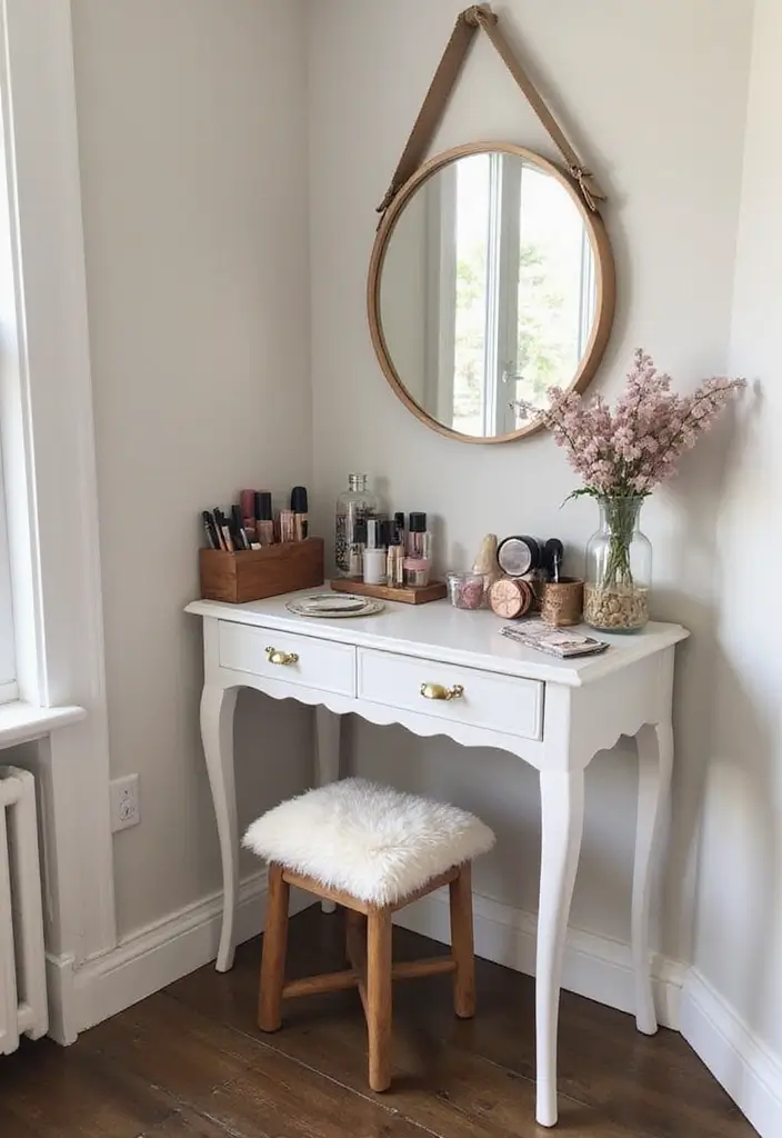 25+ Bedroom Corner Ideas That Use Space Beautifully 5 25+ Bedroom Corner Ideas That Use Space Beautifully - 5. Corner Makeup Station