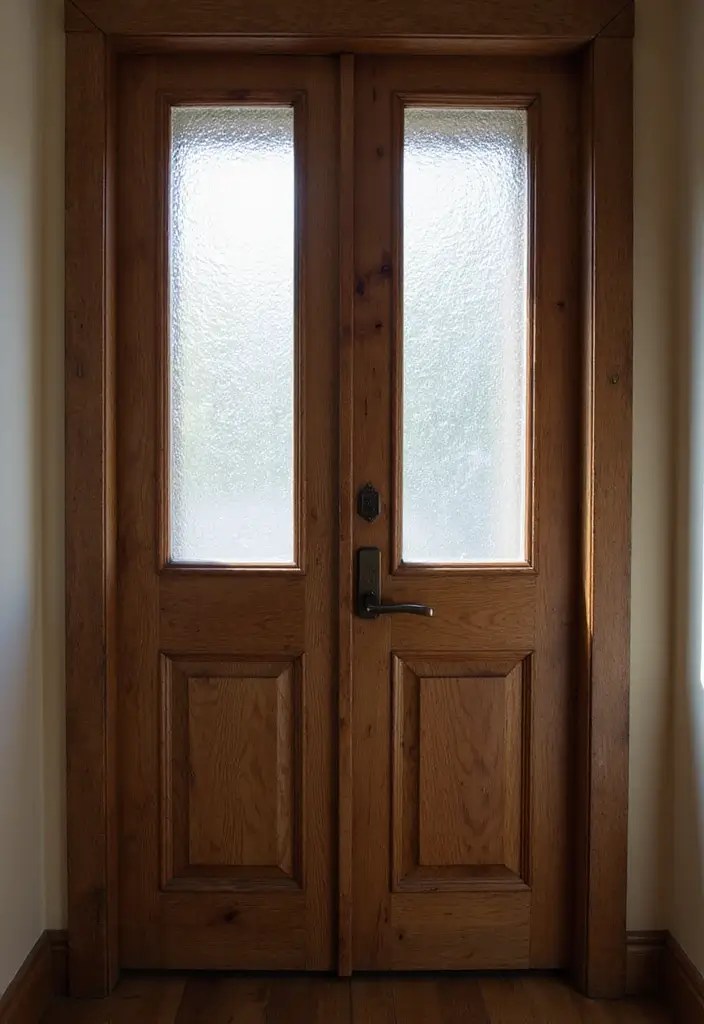 25+ Bedroom Door Design Ideas That Make a Statement 10 25+ Bedroom Door Design Ideas That Make a Statement - 10. Frosted Glass Inserts