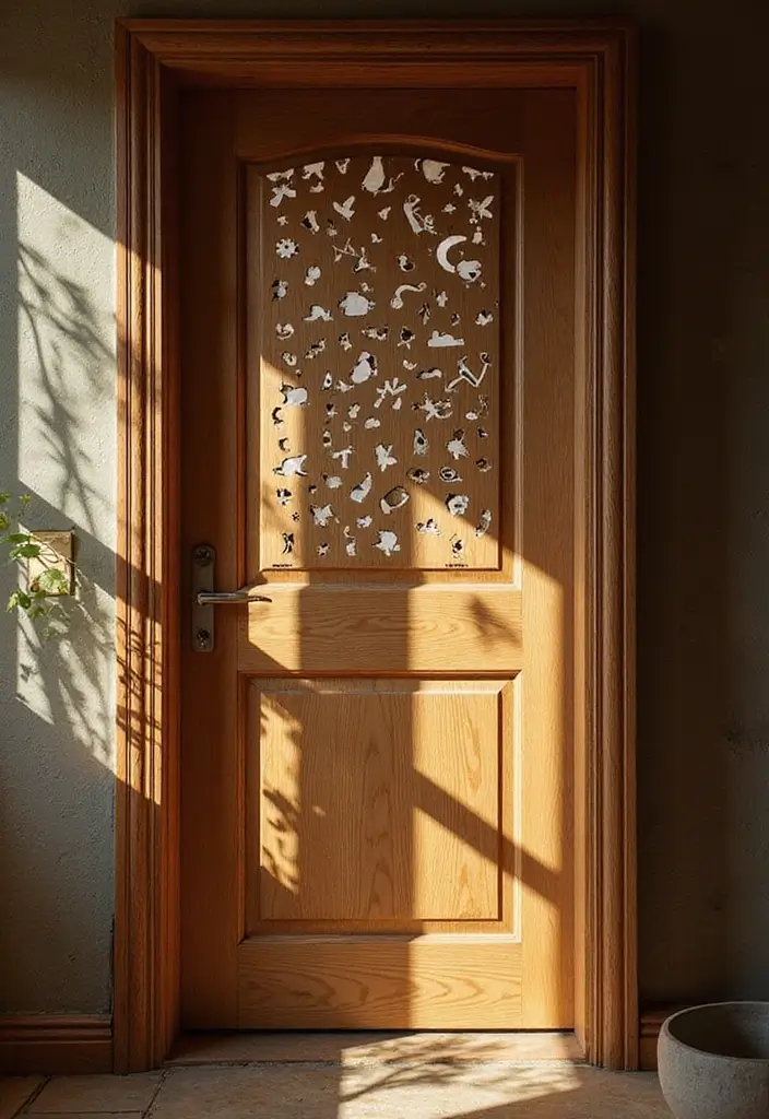 25+ Bedroom Door Design Ideas That Make a Statement 12 25+ Bedroom Door Design Ideas That Make a Statement - 12. Cut-out Designs