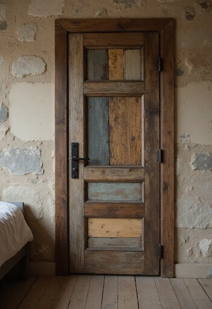 25+ Bedroom Door Design Ideas That Make a Statement 16 25+ Bedroom Door Design Ideas That Make a Statement - 16. Mixed-Material Doors