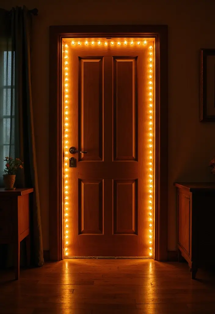 25+ Bedroom Door Design Ideas That Make a Statement 18 25+ Bedroom Door Design Ideas That Make a Statement - 18. Ambient Lighting