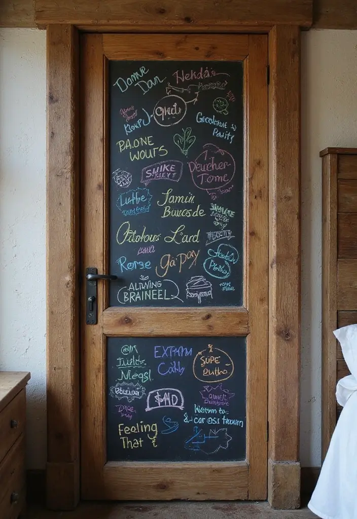 25+ Bedroom Door Design Ideas That Make a Statement 25 25+ Bedroom Door Design Ideas That Make a Statement - 25. Customizable Chalkboard Doors