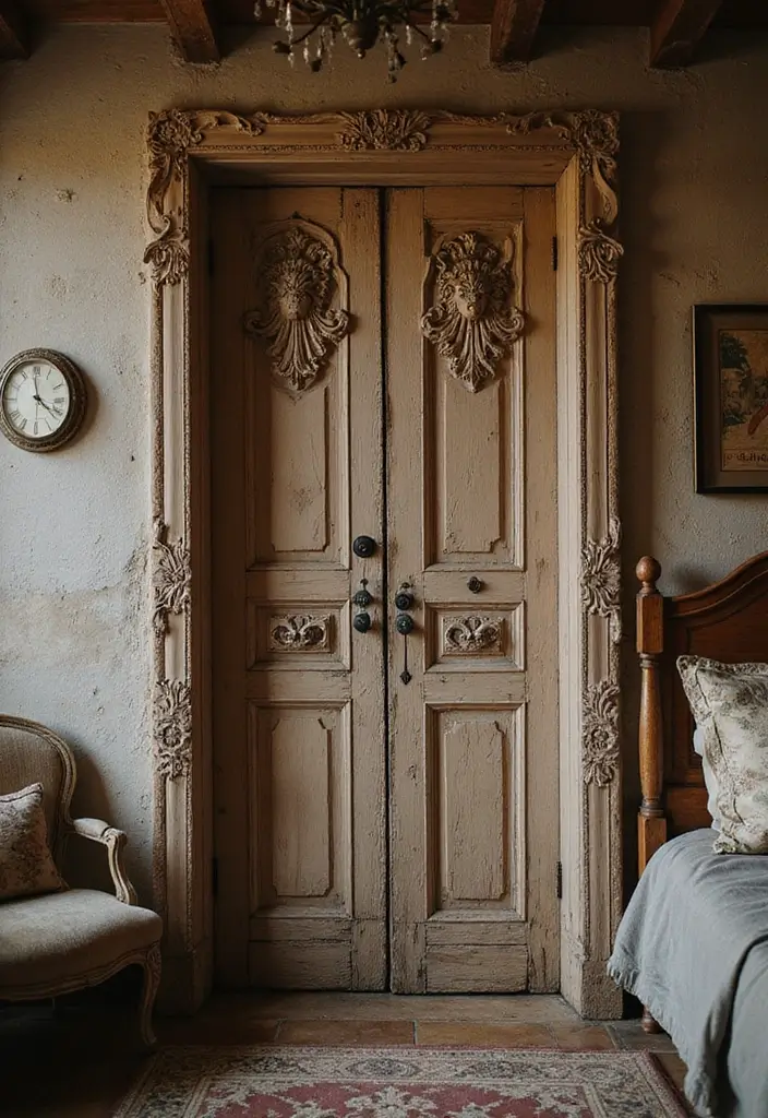 25+ Bedroom Door Design Ideas That Make a Statement 4 25+ Bedroom Door Design Ideas That Make a Statement - 4. Vintage Door Revival