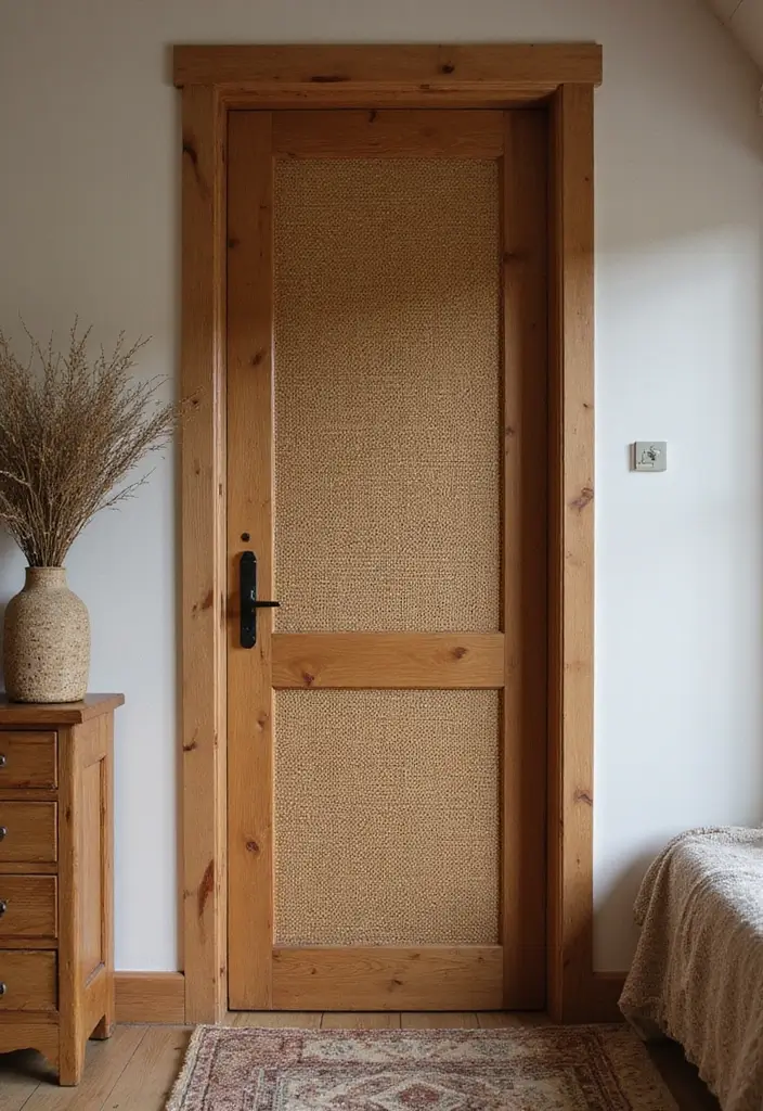 25+ Bedroom Door Design Ideas That Make a Statement 7 25+ Bedroom Door Design Ideas That Make a Statement - 7. Woven Textures