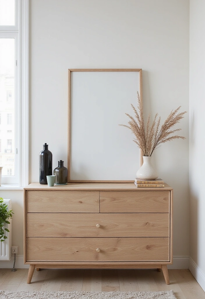 25+ Bedroom Dresser Decor Ideas That Instantly Upgrade Your Space 14 25+ Bedroom Dresser Decor Ideas That Instantly Upgrade Your Space - 14. Modern Minimalist Accessories