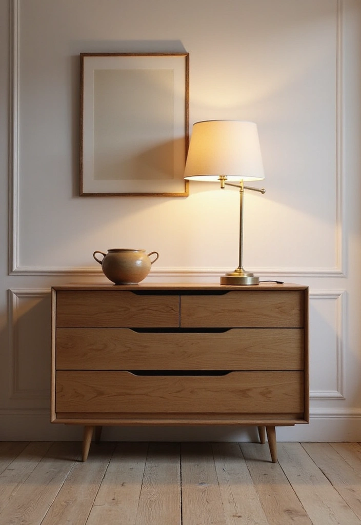 25+ Bedroom Dresser Decor Ideas That Instantly Upgrade Your Space 19 25+ Bedroom Dresser Decor Ideas That Instantly Upgrade Your Space - 19. Statement Lighting