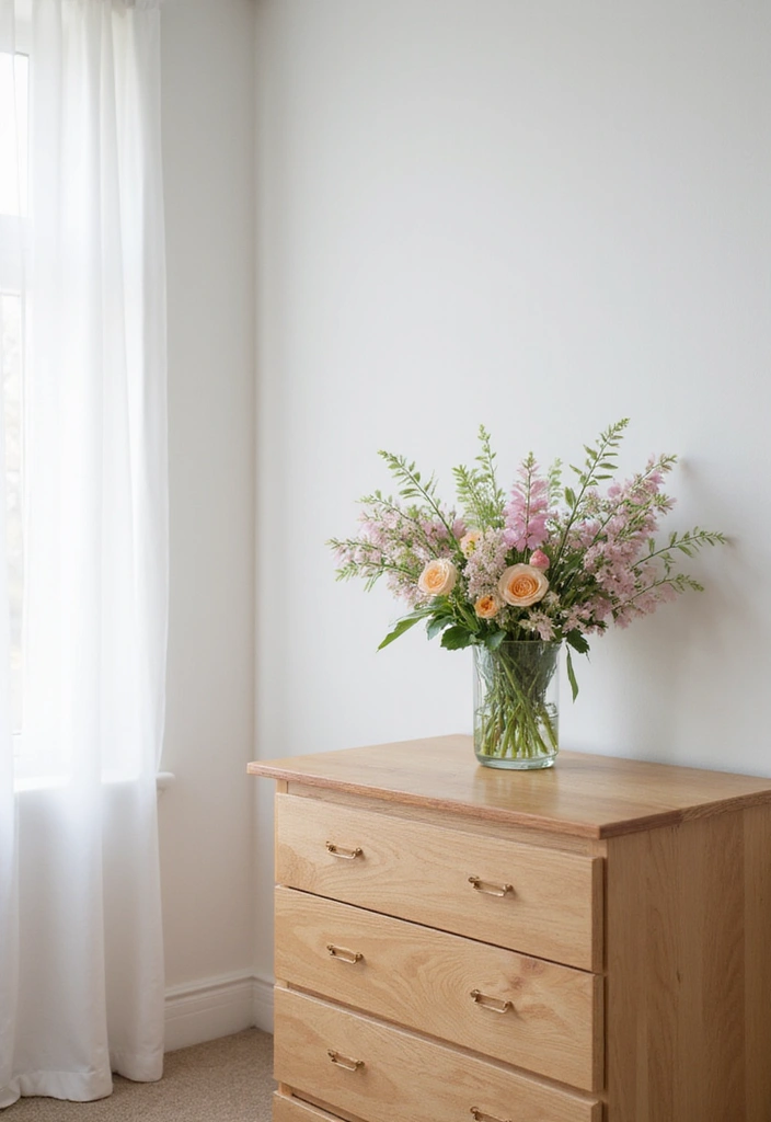 25+ Bedroom Dresser Decor Ideas That Instantly Upgrade Your Space 5 25+ Bedroom Dresser Decor Ideas That Instantly Upgrade Your Space - 5. Fresh Flowers for a Natural Touch