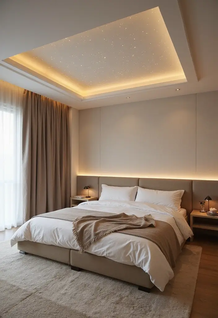 25+ Bedroom False Ceiling Design Ideas That Add Drama 7 25+ Bedroom False Ceiling Design Ideas That Add Drama - 7. Starlight Ceilings
