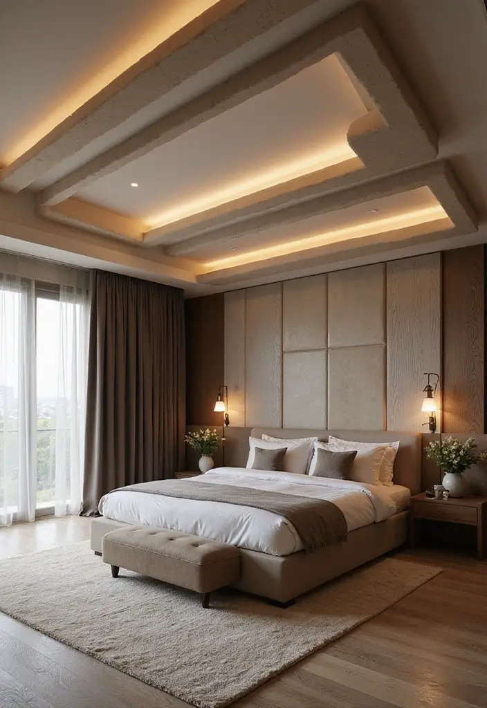 25+ Bedroom False Ceiling Design Ideas That Add Drama 8 25+ Bedroom False Ceiling Design Ideas That Add Drama - 8. Layered Ceilings