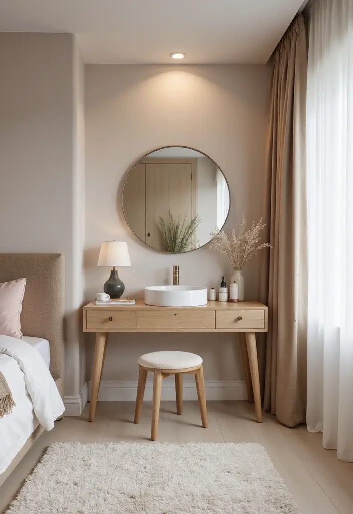 25+ Bedroom Vanity Ideas That Feel Modern and Chic 25 25+ Bedroom Vanity Ideas That Feel Modern and Chic - 25. Serene Color Schemes