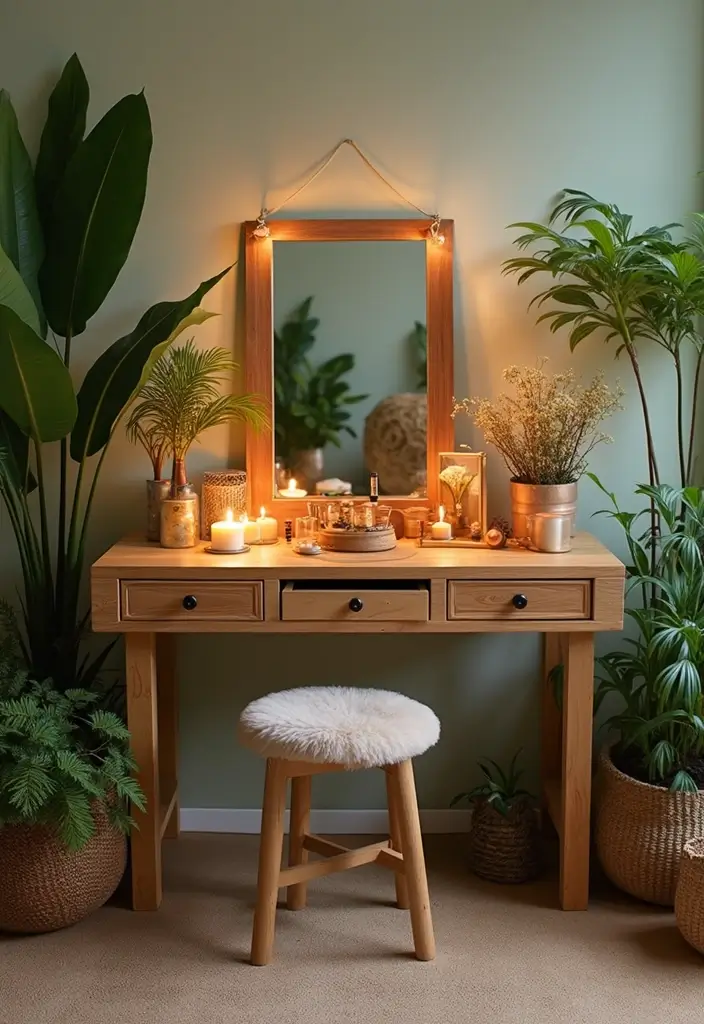 25+ Bedroom Vanity Ideas That Feel Modern and Chic 3 25+ Bedroom Vanity Ideas That Feel Modern and Chic - 3. Eco-Friendly Makeup Station
