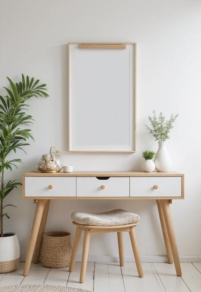 25+ Bedroom Vanity Ideas That Feel Modern and Chic 5 25+ Bedroom Vanity Ideas That Feel Modern and Chic - 5. Scandinavian Minimalist Vanity