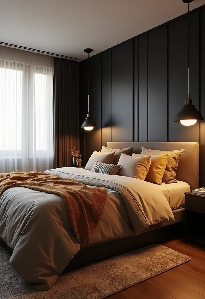 25+ Black and Beige Bedroom Ideas for Elegant Contrast - 18. Warm Accents