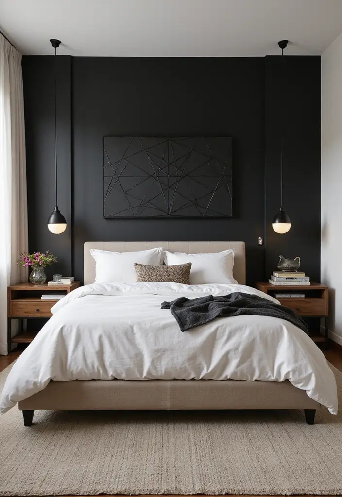 25+ Black and Beige Bedroom Ideas for Elegant Contrast - 2. Accent Walls