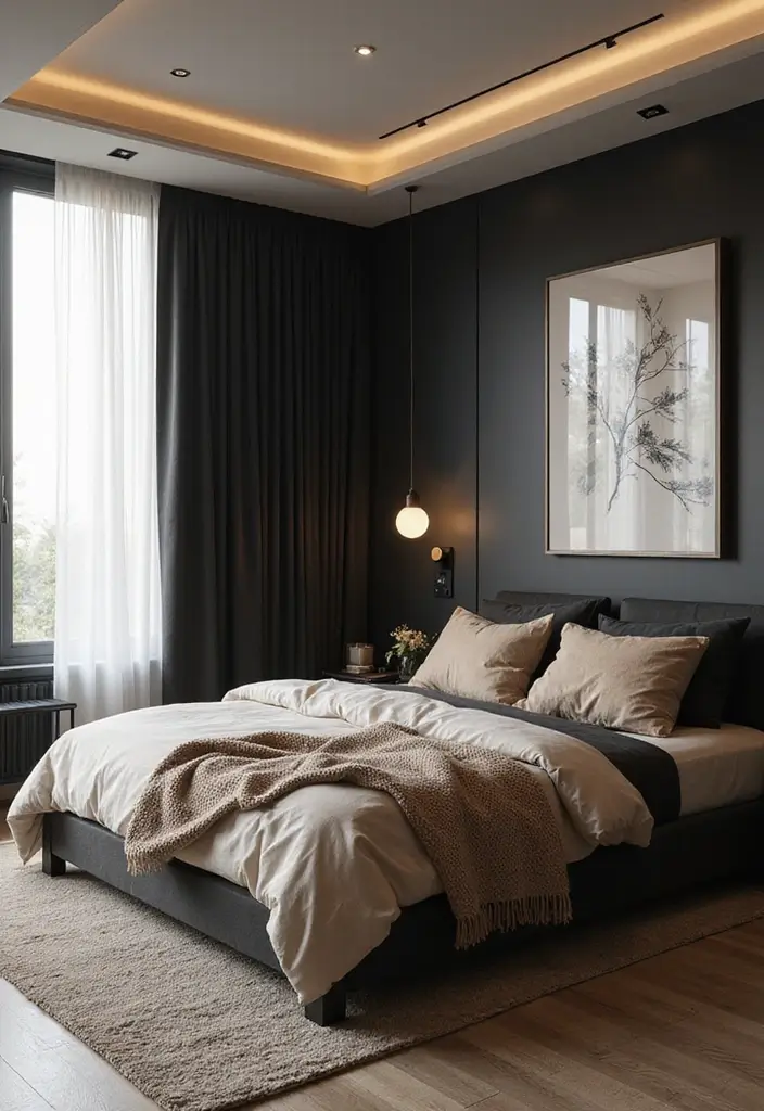25+ Black and Beige Bedroom Ideas for Elegant Contrast - 21. Combining Different Styles