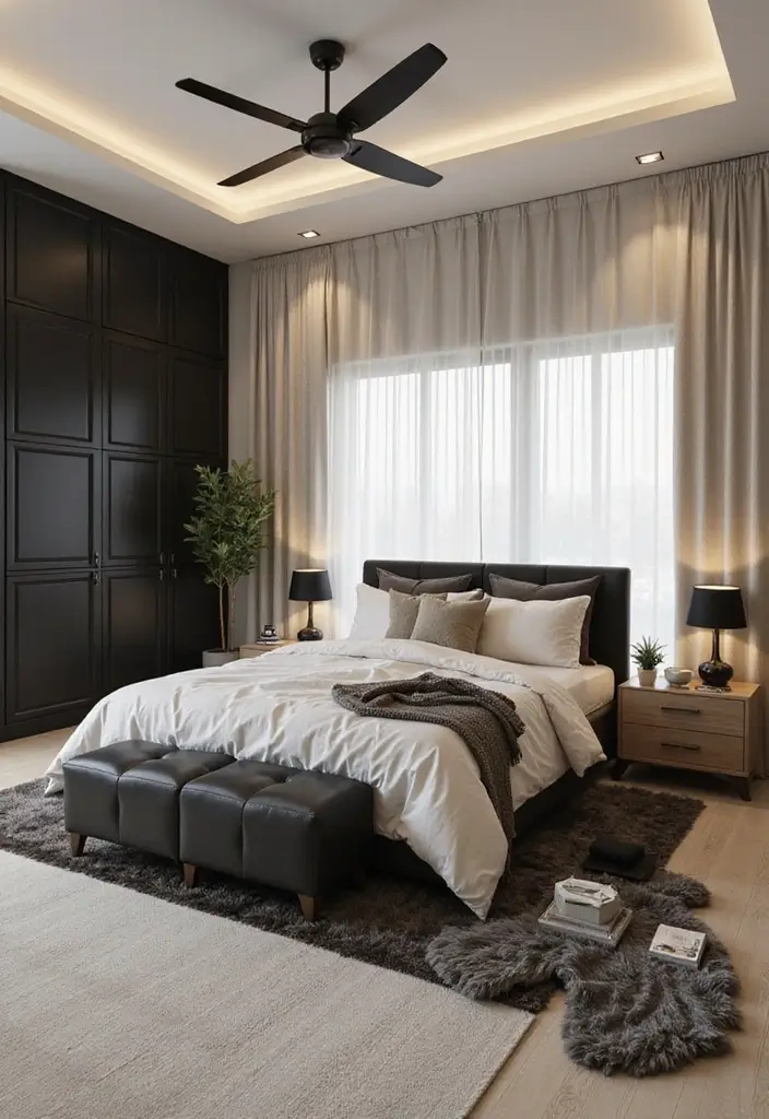 25+ Black and Beige Bedroom Ideas for Elegant Contrast - 24. Coordinated Accessories