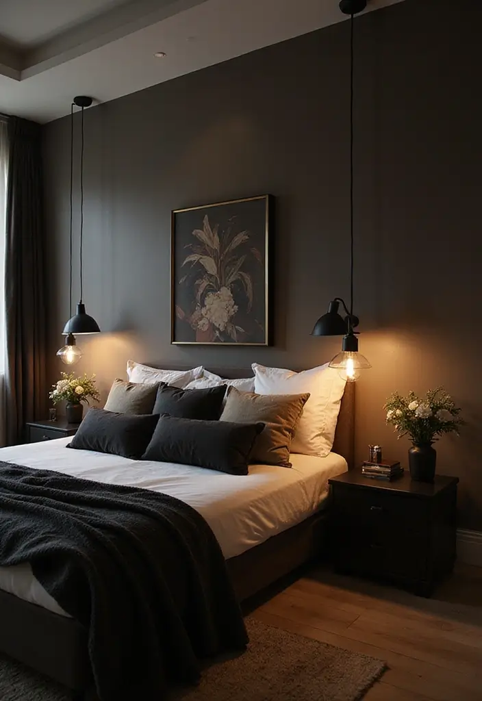 25+ Black and Beige Bedroom Ideas for Elegant Contrast - 8. Lighting Options