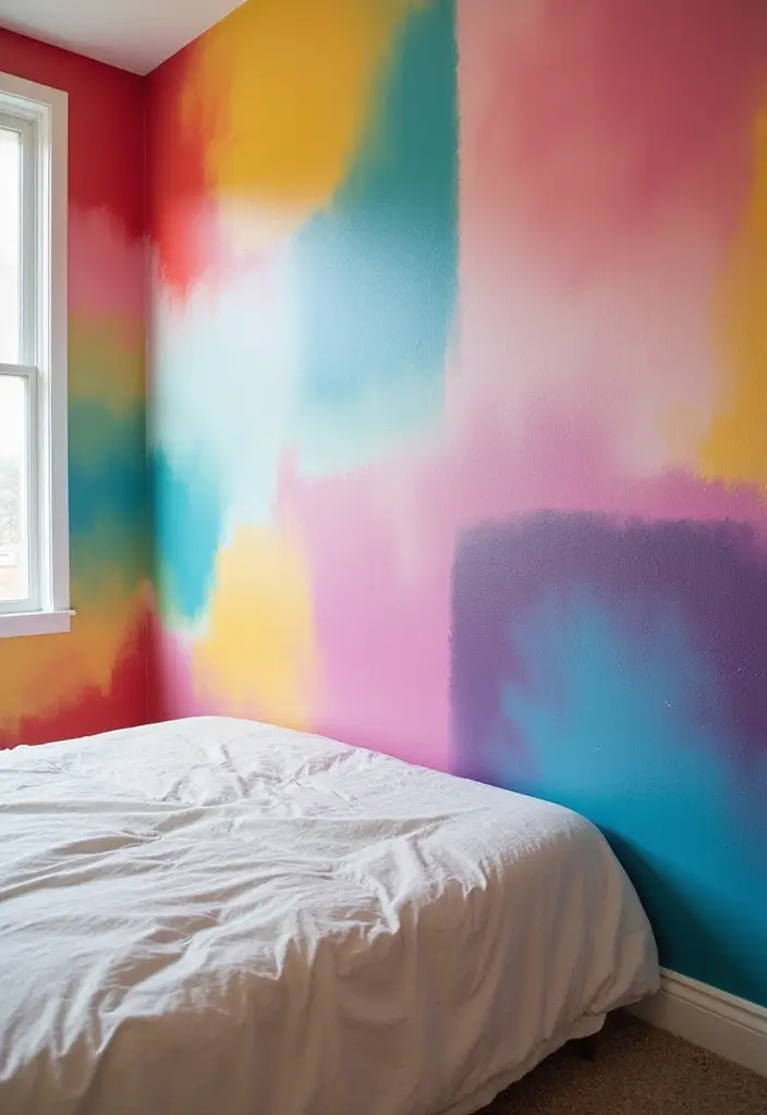 25+ Colourful Bedroom Ideas to Brighten Any Space - 12. Vibrant Paint Techniques