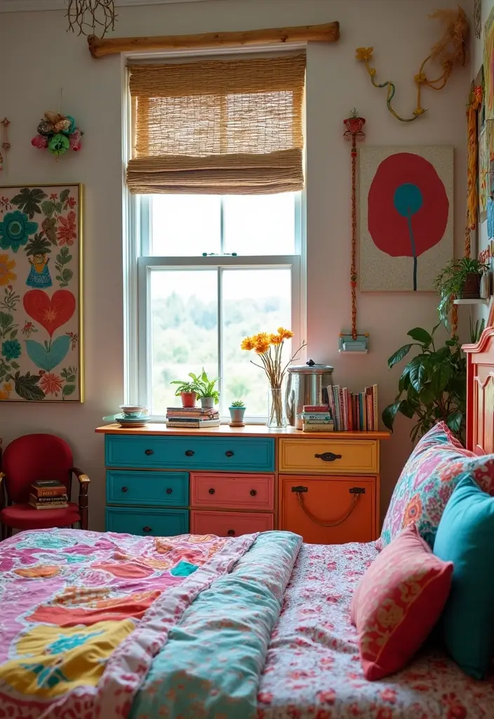 25+ Colourful Bedroom Ideas to Brighten Any Space - 13. Fun DIY Projects