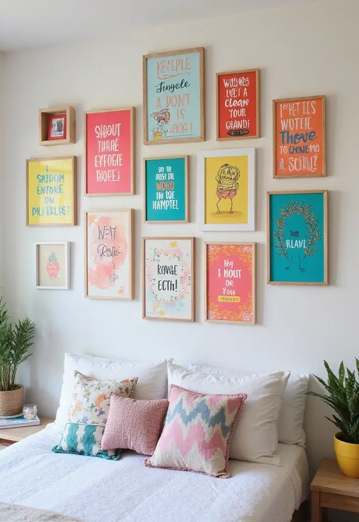 25+ Colourful Bedroom Ideas to Brighten Any Space - 15. Whimsical Wall Art
