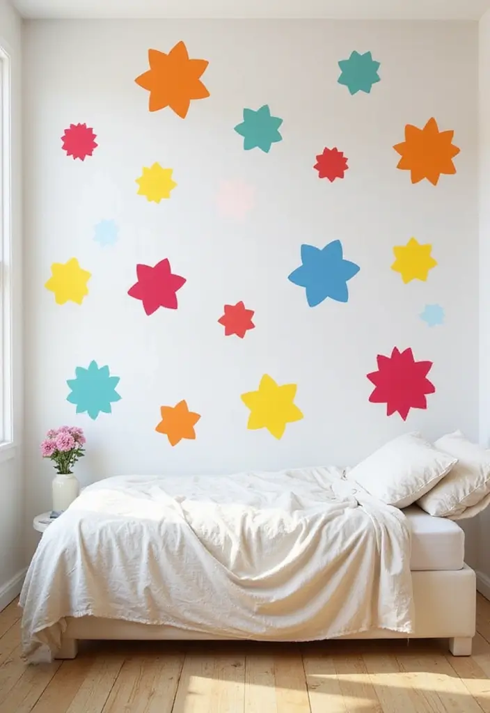 25+ Colourful Bedroom Ideas to Brighten Any Space - 24. Colorful Wall Decals