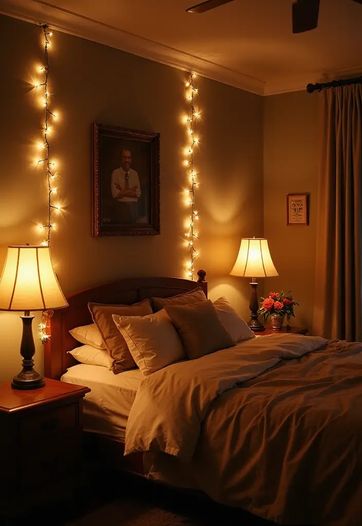 25+ Colourful Bedroom Ideas to Brighten Any Space - 7. Layered Lighting