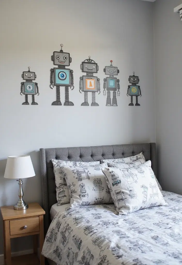 25+ Cool Boy Bedroom Ideas for Every Age 11 25+ Cool Boy Bedroom Ideas for Every Age - 11. Robot Revolution Room