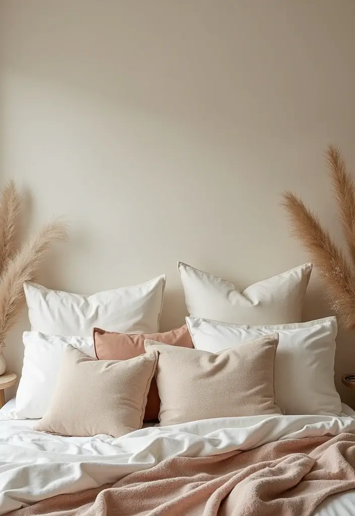 25+ Cream Bedroom Ideas for a Soft and Elegant Style 10 25+ Cream Bedroom Ideas for a Soft and Elegant Style - 10. Cream Pillows and Throws
