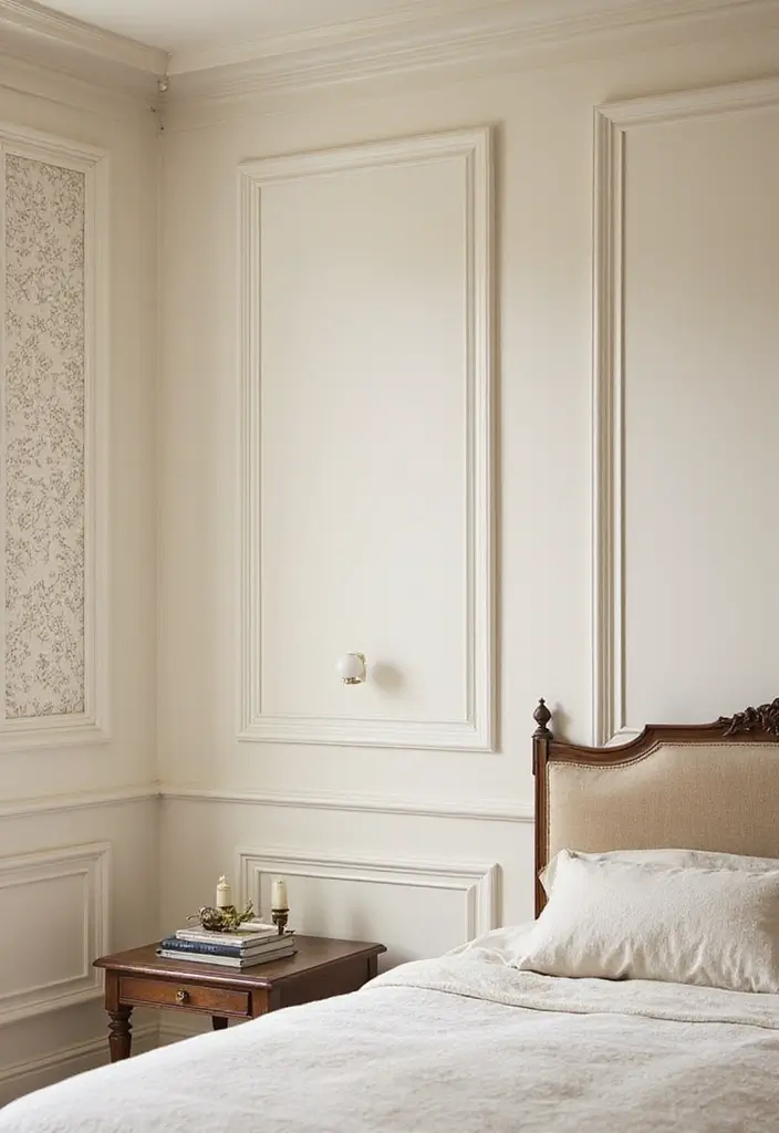 25+ Cream Bedroom Ideas for a Soft and Elegant Style 12 25+ Cream Bedroom Ideas for a Soft and Elegant Style - 12. Cream Wall Accents