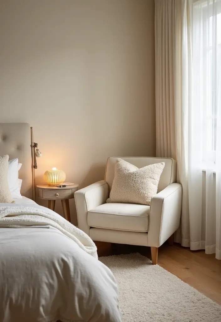 25+ Cream Bedroom Ideas for a Soft and Elegant Style 14 25+ Cream Bedroom Ideas for a Soft and Elegant Style - 14. Cream in Nooks and Corners