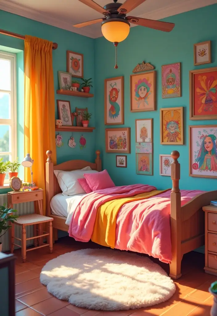 25+ Creative Bloxburg Bedroom Ideas for Stylish Builds - 18. Artistic Display