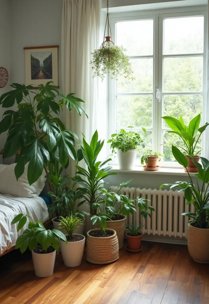 25+ Fall Bedroom Decor Ideas to Make Your Room Cozy - 3. Incorporate Nature with Indoor Plants