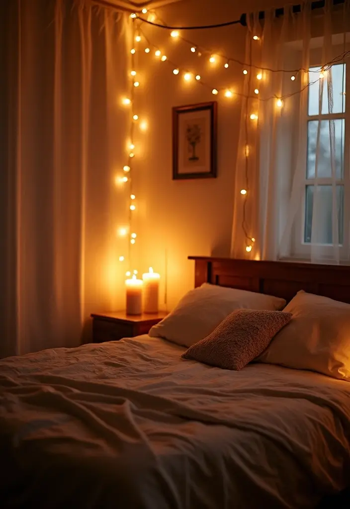 25+ Fall Bedroom Decor Ideas to Make Your Room Cozy - 5. Cozy Lighting Options