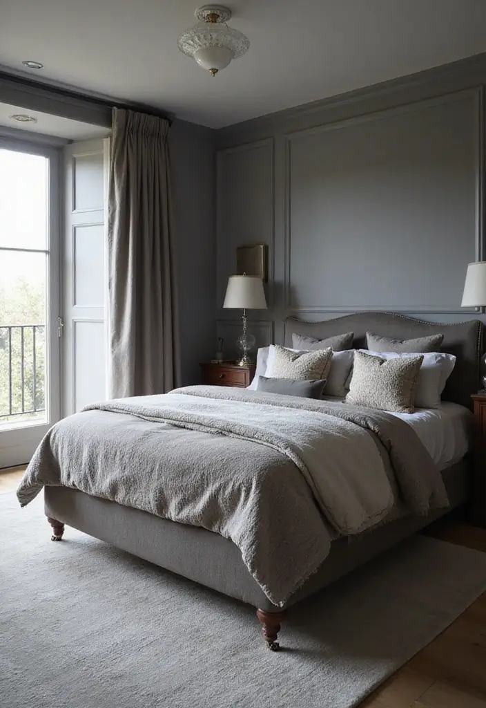 25+ Grey Bedroom Decor Ideas That Always Look Chic - 17. Grey Mix with Textured Fabrics