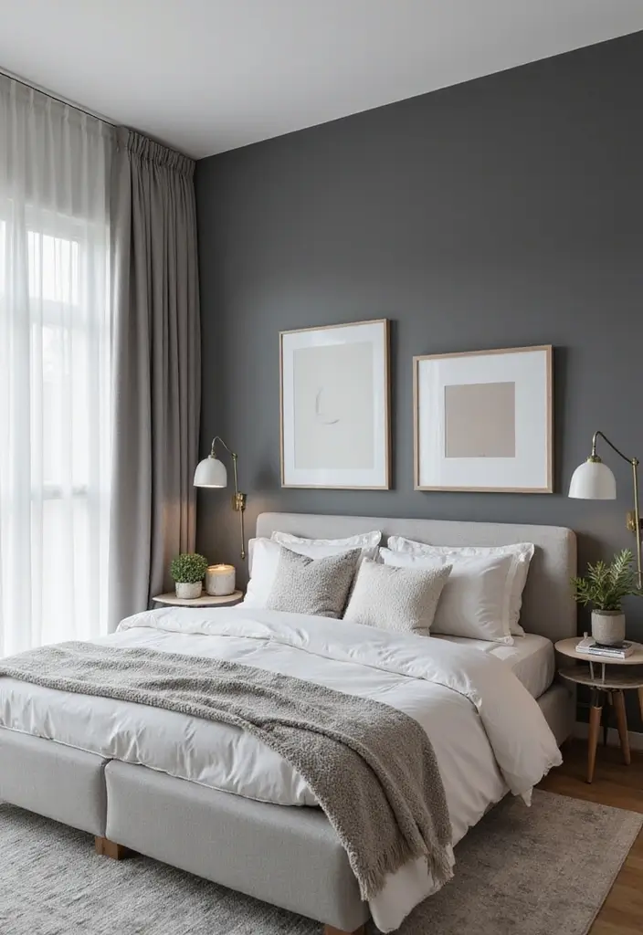 25+ Grey Bedroom Decor Ideas That Always Look Chic - 2. Statement Grey Walls