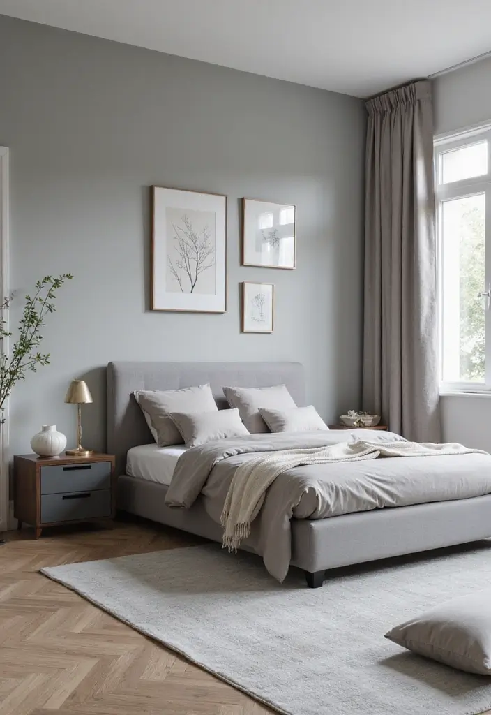 25+ Grey Bedroom Decor Ideas That Always Look Chic - 3. Minimalist Furniture Choices