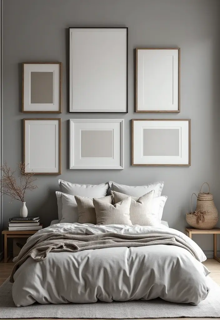 25+ Grey Bedroom Decor Ideas That Always Look Chic - 6. Artful Grey Decor