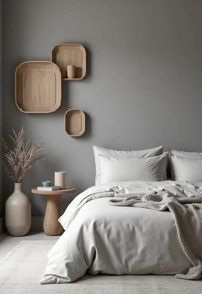 25+ Grey Bedroom Decor Ideas That Always Look Chic - 8. Minimalist Gray Artifacts
