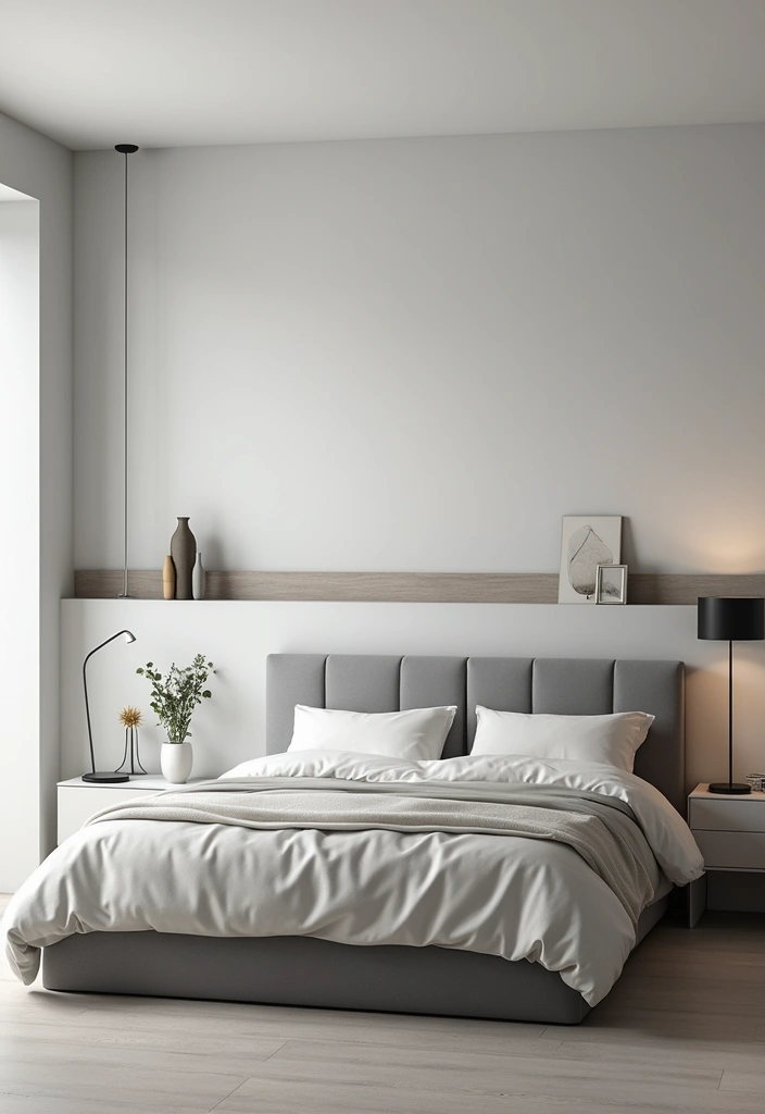 25+ Grey Headboard Bedroom Ideas That Upgrade Your Room 2 25+ Grey Headboard Bedroom Ideas That Upgrade Your Room - 2. Sleek Modern Minimalism