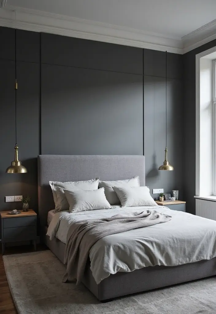 25+ Grey Headboard Bedroom Ideas That Upgrade Your Room 21 25+ Grey Headboard Bedroom Ideas That Upgrade Your Room - 21. Oversized Headboards
