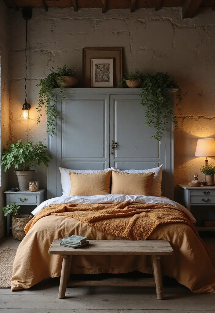 25+ Grey Headboard Bedroom Ideas That Upgrade Your Room 3 25+ Grey Headboard Bedroom Ideas That Upgrade Your Room - 3. Rustic Charm with Grey