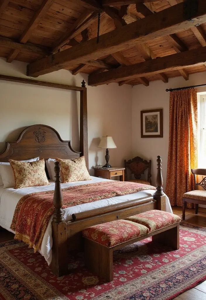 25+ Indian Bedroom Decor Ideas for a Traditional Yet Modern Touch - 1. Rustic Wooden Accents