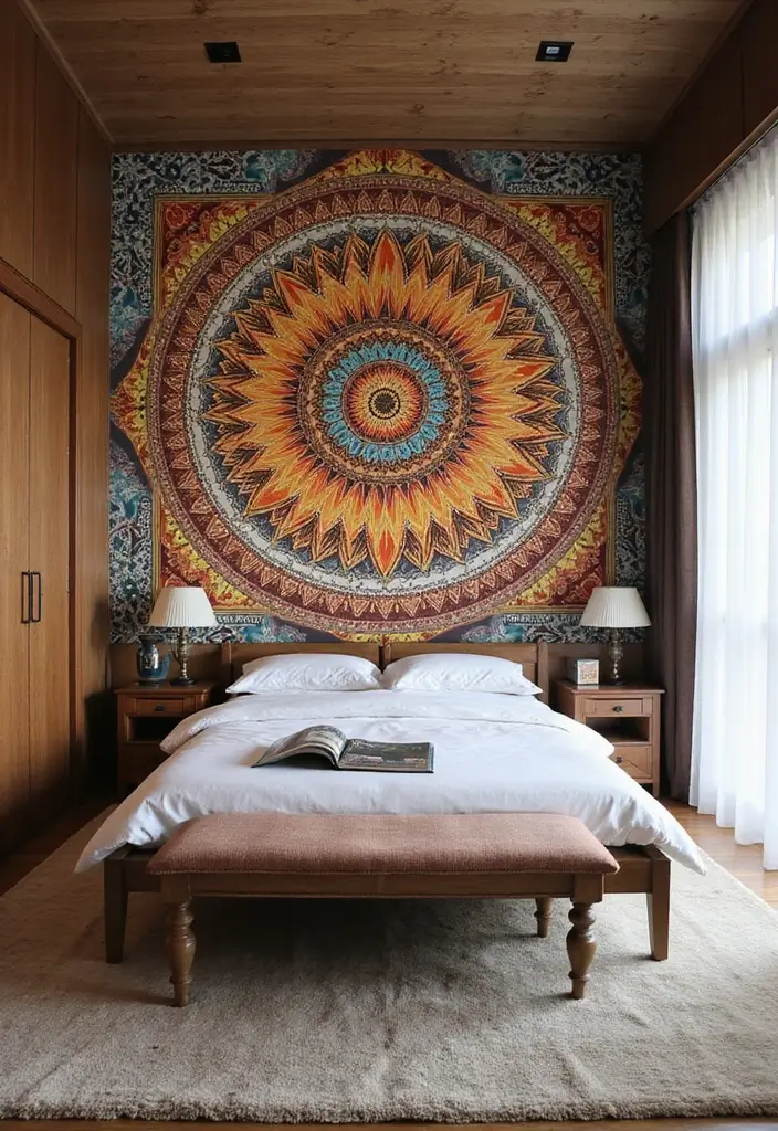 25+ Indian Bedroom Decor Ideas for a Traditional Yet Modern Touch - 23. Artistic Wall Murals