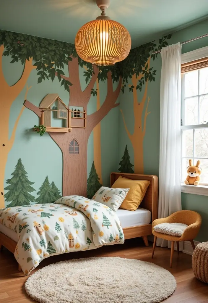 25+ Kids Bedroom Ideas That Spark Creativity 9 25+ Kids Bedroom Ideas That Spark Creativity - 9. Playful Woodland Retreat