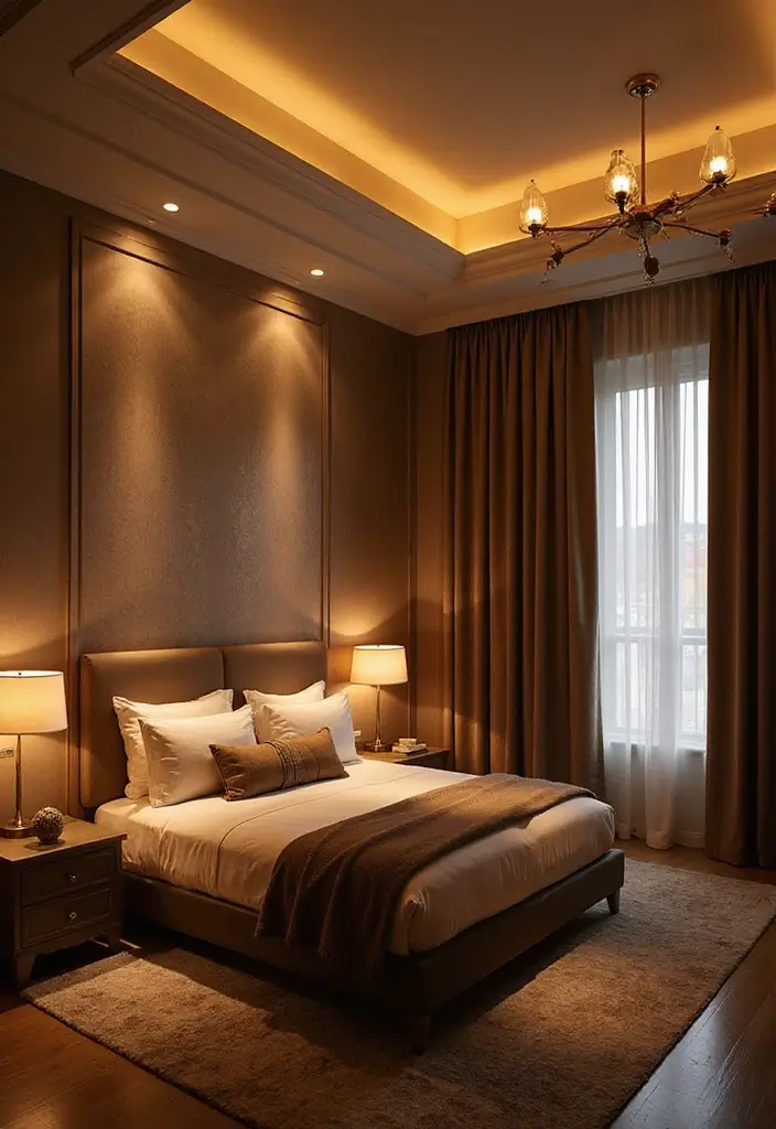 25+ Main Bedroom Ideas for a Luxurious Feel - 12. Layered Lighting