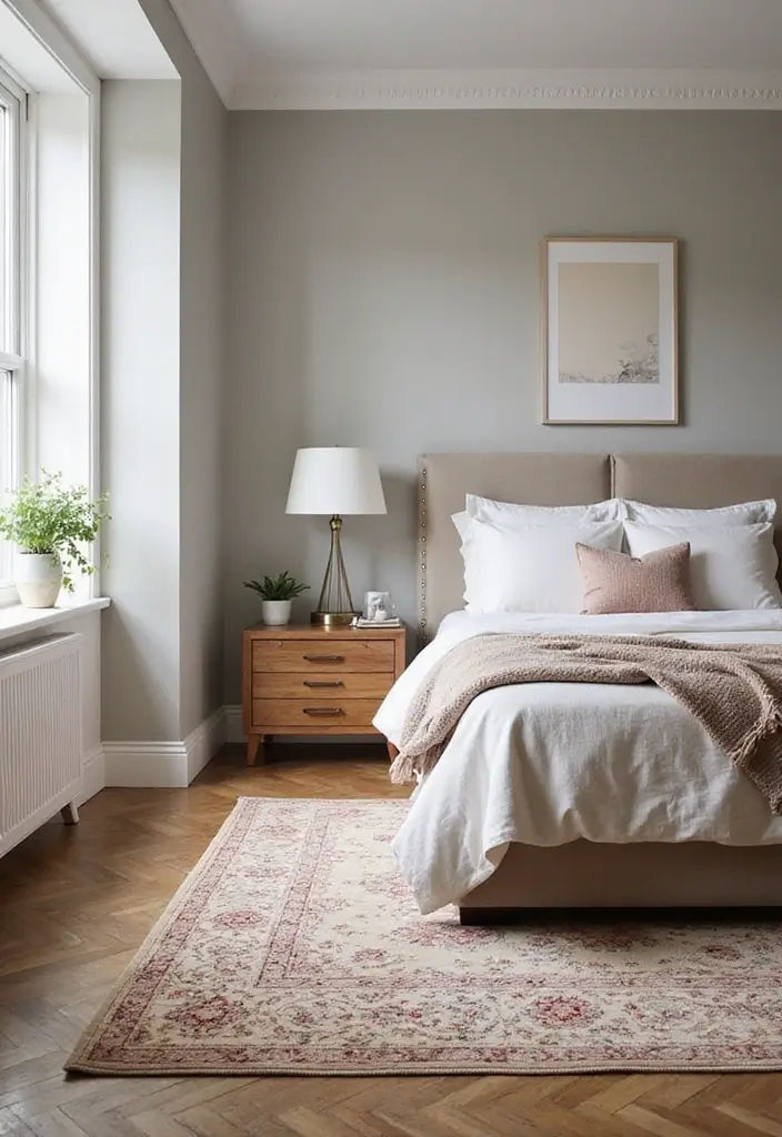 25+ Main Bedroom Ideas for a Luxurious Feel - 19. Elegant Rugs