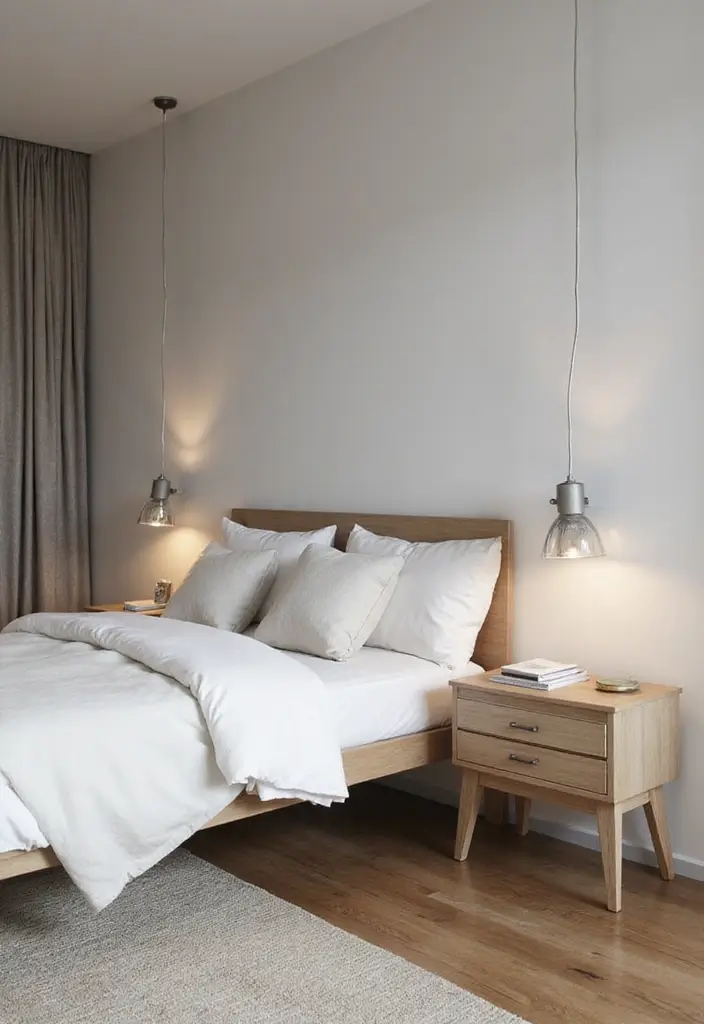 25+ Main Bedroom Ideas for a Luxurious Feel - 23. Minimalist Bedside Tables