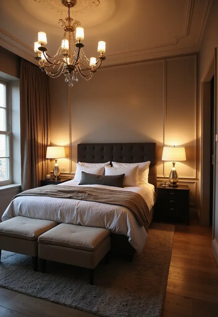 25+ Main Bedroom Ideas for a Luxurious Feel - 4. Statement Lighting